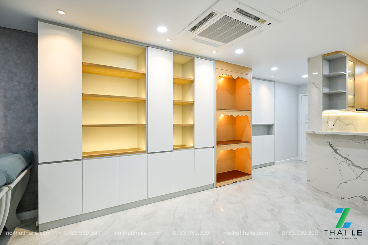 Thi công nội thất phòng khách bếp căn hộ Giai Việt | B23.07 - 140m2